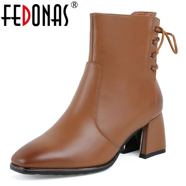 fedonas genuine leather women ankle boots side zipper cross-tied party shoes woman new warm autumn winter short boots shoes, Black
fedonas genuine leather women ankle boots side zipper cross-tied party shoes woman new warm autumn winter short boots shoes, Black