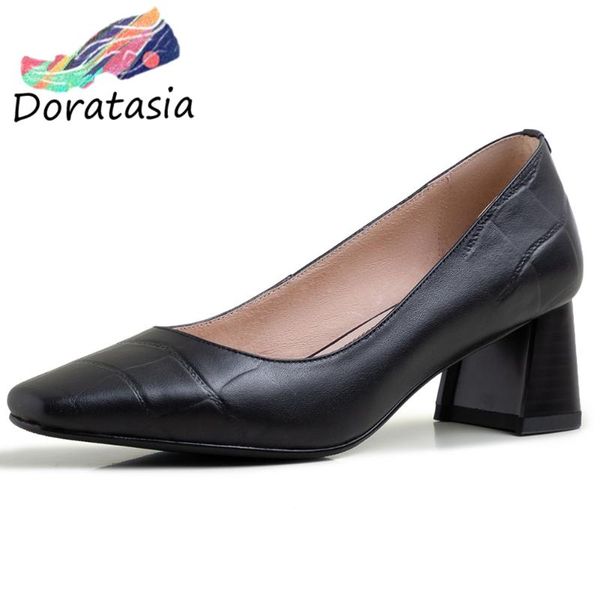 doratasia spring concise office genuine leather pumps elegant solid shallow pumps women high hoof heels shoes woman, Black
doratasia spring concise office genuine leather pumps elegant solid shallow pumps women high hoof heels shoes woman, Black