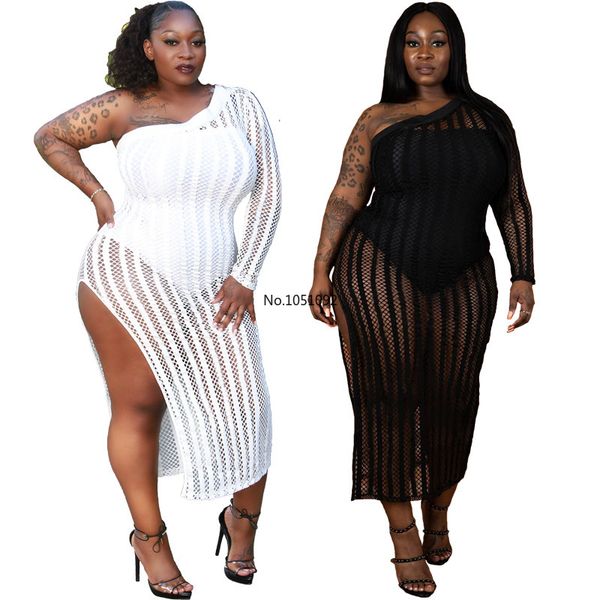 2020 new summer plus size women's one-shuolder long sleeve lace mesh bodycon long dress beach style dress yf1028, Black;gray
2020 new summer plus size women's one-shuolder long sleeve lace mesh bodycon long dress beach style dress yf1028, Black;gray