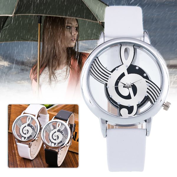 exquisite women quartz watch simple note music notation alloy dial with pu wrist strap @m23, Slivery;brown
exquisite women quartz watch simple note music notation alloy dial with pu wrist strap @m23, Slivery;brown