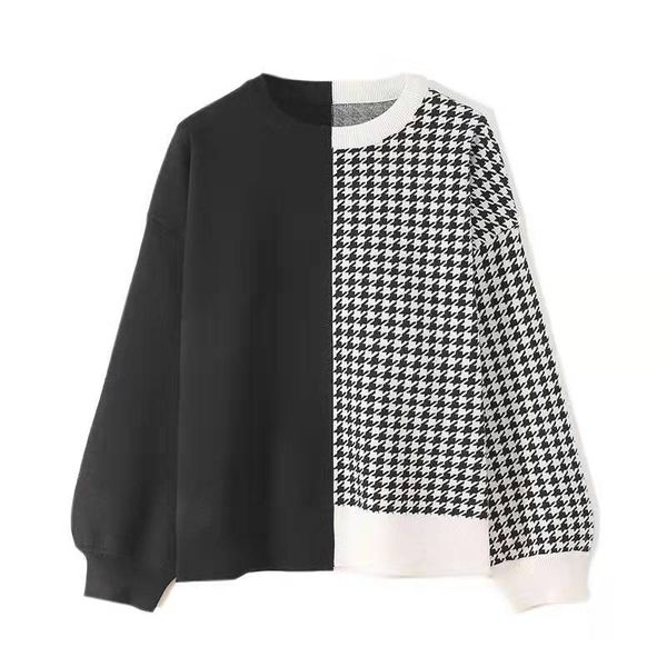women black houndstoot sweater luxury designer check womens sweaters loose pull femme animal jumper winter fall panelled jumpers gift sml, White;black
women black houndstoot sweater luxury designer check womens sweaters loose pull femme animal jumper winter fall panelled jumpers gift sml, White;black