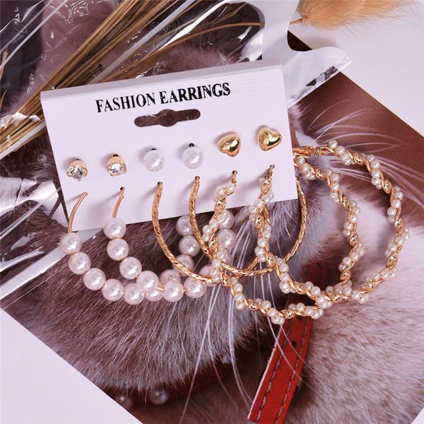 new fashion gold mix pearl zircon stud earrings oversize big circle hoop earring sets for women geometric statement earring, Silver
new fashion gold mix pearl zircon stud earrings oversize big circle hoop earring sets for women geometric statement earring, Silver