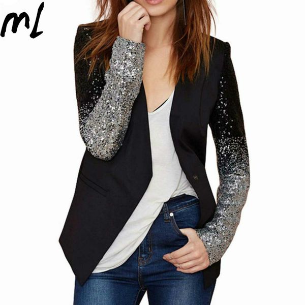 autumn spring suit long sleeve lapel women's small suit patch work bling silver black sequin work blazers fashion coat, White;black
autumn spring suit long sleeve lapel women's small suit patch work bling silver black sequin work blazers fashion coat, White;black
