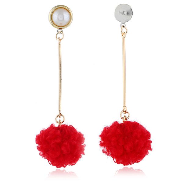wholesale- and american fashion creative new wool ball earrings long simple set of cute roll lamb pearl earrings female, Golden
wholesale- and american fashion creative new wool ball earrings long simple set of cute roll lamb pearl earrings female, Golden