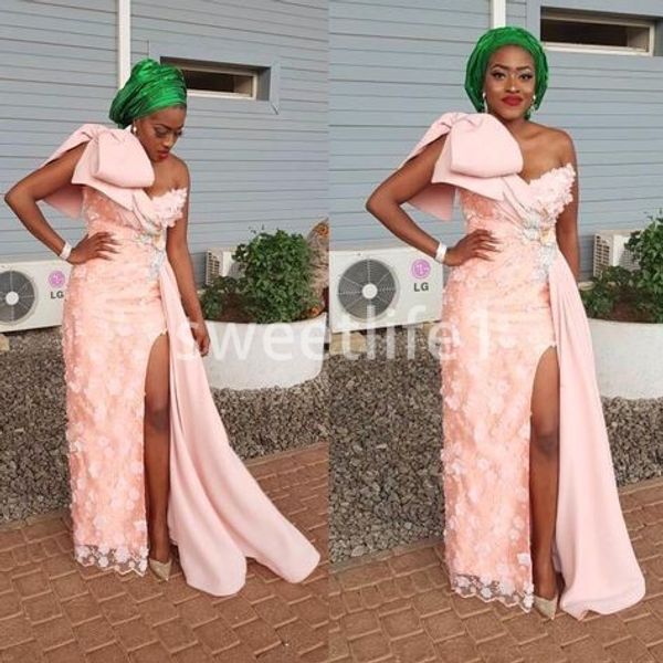 2020 african aso ebi style one shoulder prom dress side split lace appliques mermaid formal occasion evening dresses, Black
2020 african aso ebi style one shoulder prom dress side split lace appliques mermaid formal occasion evening dresses, Black