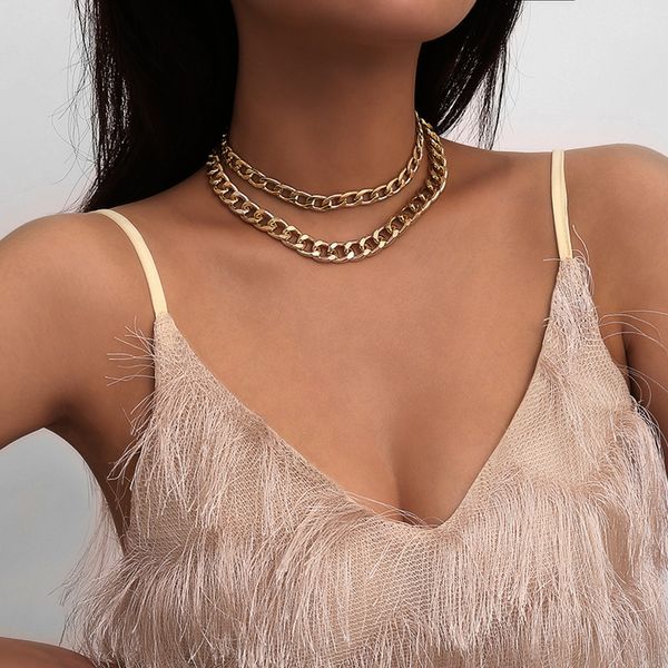 2pcs/lot punk curb cuban thick choker necklace hip hop chunky gold color clavicle collar necklace for women jewelry, Silver
2pcs/lot punk curb cuban thick choker necklace hip hop chunky gold color clavicle collar necklace for women jewelry, Silver