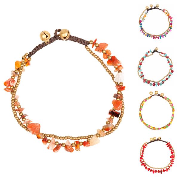 women's simple design stone beaded chain two layers ankle bracelet bohemian handmade anklet foot chain on the leg enkelbandje, Red;blue
women's simple design stone beaded chain two layers ankle bracelet bohemian handmade anklet foot chain on the leg enkelbandje, Red;blue