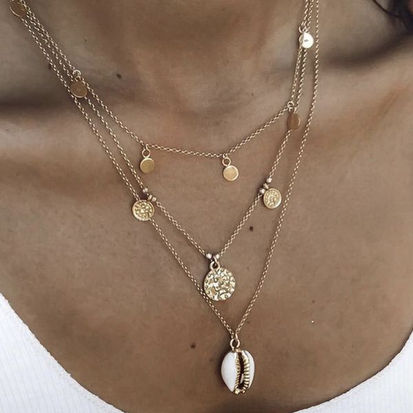 boho retro human head shell multi-layer necklaces gold round coin pendant necklace for bohemian statement jewelry, Silver
boho retro human head shell multi-layer necklaces gold round coin pendant necklace for bohemian statement jewelry, Silver