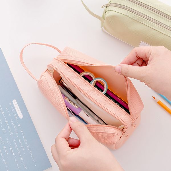 new creative large-capacity handle pencil case simple multifunctional double stationery case
new creative large-capacity handle pencil case simple multifunctional double stationery case