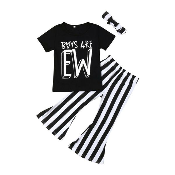 3PCS Girls Clothing Set Short Sleeve Cotton T-shirt Tops Striped Flared Pant Bell Bottom Headband Outfits Summer Clothes
3PCS Girls Clothing Set Short Sleeve Cotton T-shirt Tops Striped Flared Pant Bell Bottom Headband Outfits Summer Clothes