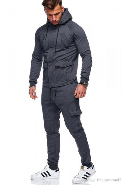 mens designer solid color suit elastic band sports leisure 2 piece set hidden zipper cardigan long sleeved clothing, Gray
mens designer solid color suit elastic band sports leisure 2 piece set hidden zipper cardigan long sleeved clothing, Gray