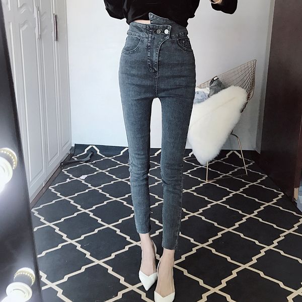 full length pencil pants vintage washed woman high waist jeans skinny softener bleached zippers pockets button cotton casual, Blue
full length pencil pants vintage washed woman high waist jeans skinny softener bleached zippers pockets button cotton casual, Blue