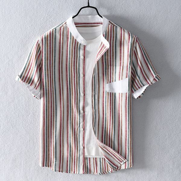 2020 new mens short sleeve shirts fashion summer cotton linen breathable male stripe casual y2806, White;black
2020 new mens short sleeve shirts fashion summer cotton linen breathable male stripe casual y2806, White;black