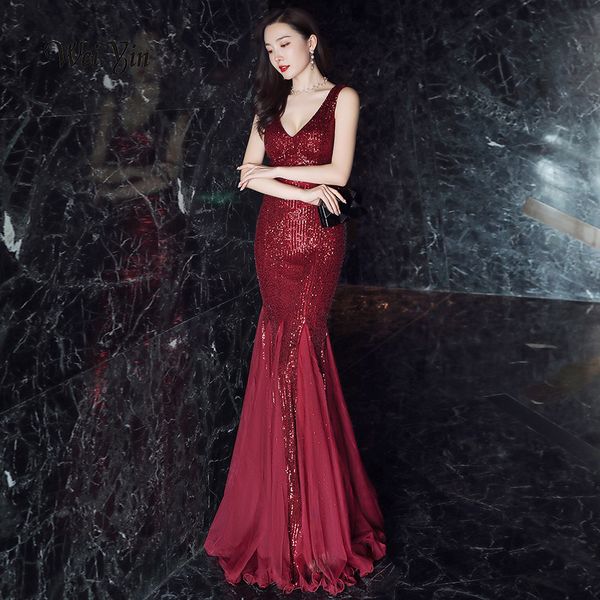 wei yin 2019 wine red double-v mermaid evening dresses prom gowns formal party dress elegant luxury robe longue wy1815, White;black
wei yin 2019 wine red double-v mermaid evening dresses prom gowns formal party dress elegant luxury robe longue wy1815, White;black