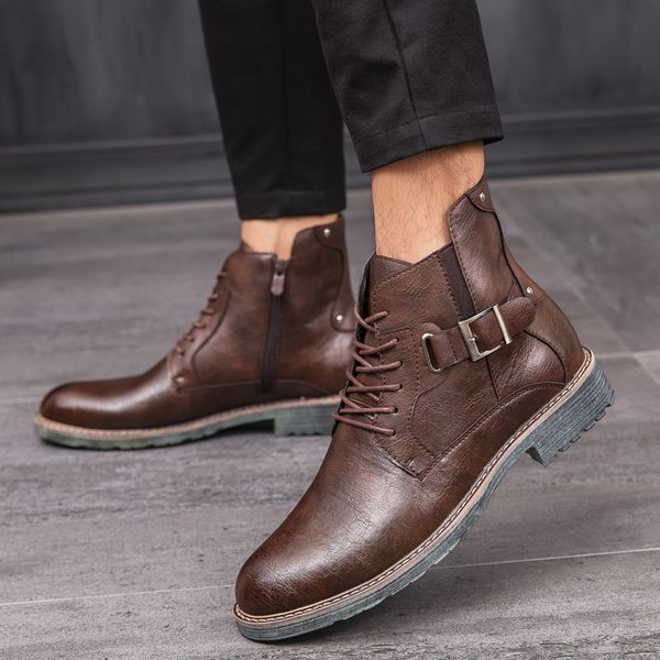 2020 fashion boots men ankle boots winter original male short casual shoes, Black
2020 fashion boots men ankle boots winter original male short casual shoes, Black