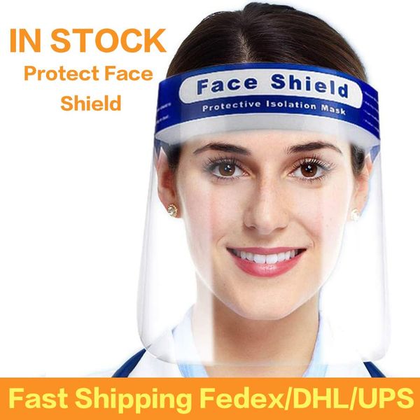 dhl ship in stock splash-proof protective face shield reusable full face protective mask saliva protection clear visor respirator