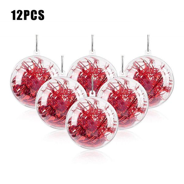 12pcs clear plastic fillable ornaments ball diy christmas balls for wedding party home decor
12pcs clear plastic fillable ornaments ball diy christmas balls for wedding party home decor