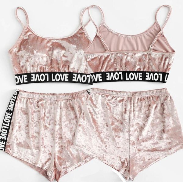 2pcs velvet sleepwear sets womens nightwear two piece suits summer spaghetti strap shorts pajamas girl set underwear gga3490-3, Red;black
2pcs velvet sleepwear sets womens nightwear two piece suits summer spaghetti strap shorts pajamas girl set underwear gga3490-3, Red;black