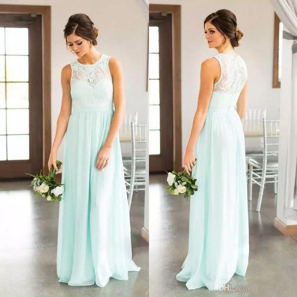 mint green lace country bridesmaids dresses long sheer jewel neck chiffon wedding guest dress floor length maid of honor gowns, Blue;red
mint green lace country bridesmaids dresses long sheer jewel neck chiffon wedding guest dress floor length maid of honor gowns, Blue;red