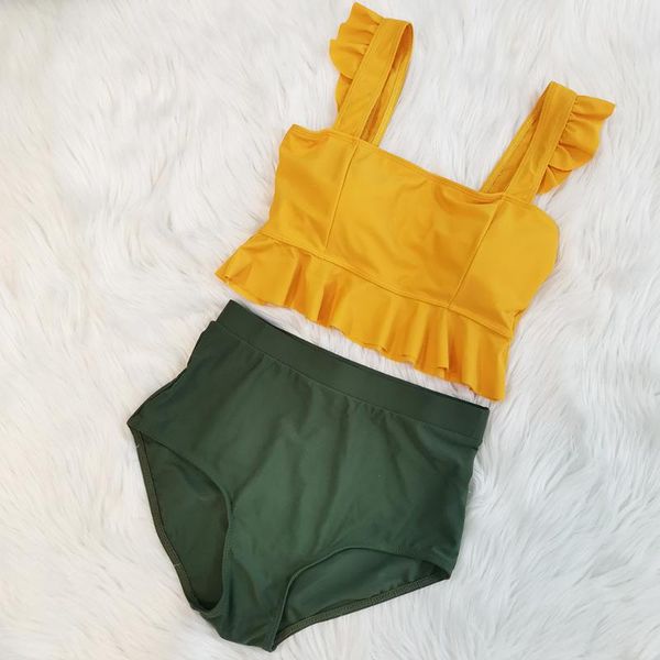 women's ruffle high waist bikini set girls 2020 summer solid swimsuit high waisted bathing suit lovely korean swimwear swim suit
women's ruffle high waist bikini set girls 2020 summer solid swimsuit high waisted bathing suit lovely korean swimwear swim suit