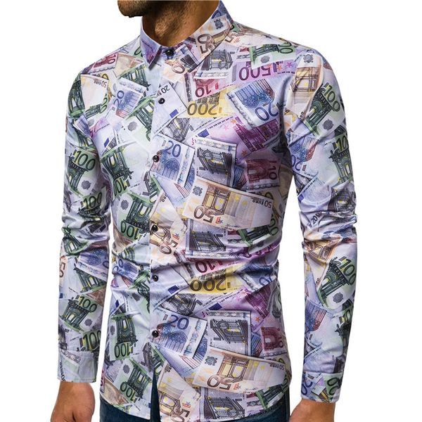 2019 new autumn and winter men's shirt fashion trend european and american style printed shirt slim casual men's, White;black
2019 new autumn and winter men's shirt fashion trend european and american style printed shirt slim casual men's, White;black