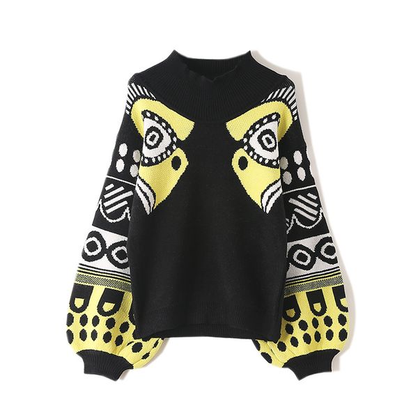 2020 autumn new women half high collar sweater printing lantern sleeve pullover sweater wholesale women's fashion sweater, White;black
2020 autumn new women half high collar sweater printing lantern sleeve pullover sweater wholesale women's fashion sweater, White;black