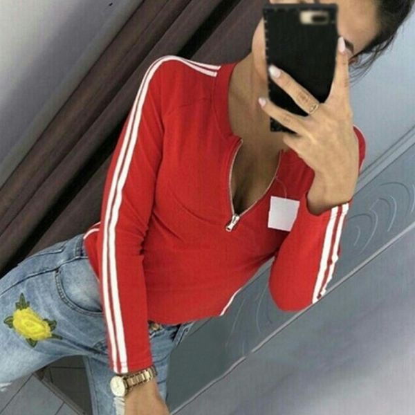 women spring fall ladies shirts party summer zipper fashion holiday contrast color plus size blouse leisure, White
women spring fall ladies shirts party summer zipper fashion holiday contrast color plus size blouse leisure, White