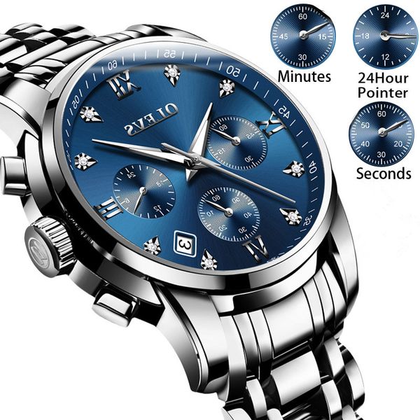 relogio masculino wristwatch mens luminous watches luxury brand wrist watches chronograph stainless steel watch men quartz clock, Slivery;brown
relogio masculino wristwatch mens luminous watches luxury brand wrist watches chronograph stainless steel watch men quartz clock, Slivery;brown
