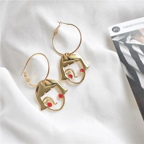 charm korean style metal shy baby girl body face profile double layer big hoop earrings for women girls bijoux, Golden
charm korean style metal shy baby girl body face profile double layer big hoop earrings for women girls bijoux, Golden