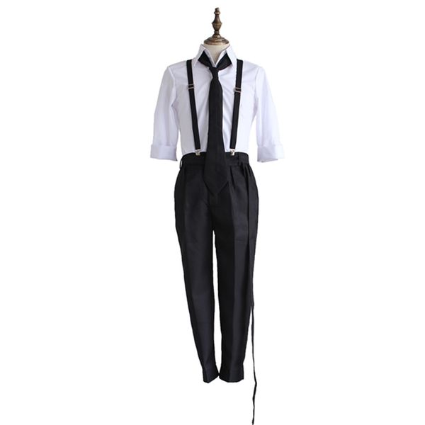 japan anime bungo stray dogs nakajima atsushi full set cosplay costume send pants + shirt + tie straps gloves, Black
japan anime bungo stray dogs nakajima atsushi full set cosplay costume send pants + shirt + tie straps gloves, Black