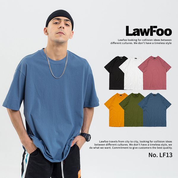 lawfoo original spring / summer 2020 new men's solid color basic oversize men's versatile short sleeve t-shirt, White;black
lawfoo original spring / summer 2020 new men's solid color basic oversize men's versatile short sleeve t-shirt, White;black
