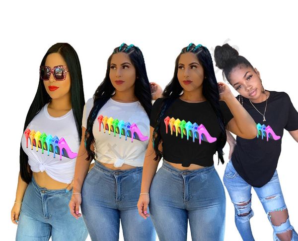 trendy ladies t shirts summer colorful shoes print short sleeve blouse tees round neck pullover shirt women casual loose clothes ly328, White
trendy ladies t shirts summer colorful shoes print short sleeve blouse tees round neck pullover shirt women casual loose clothes ly328, White