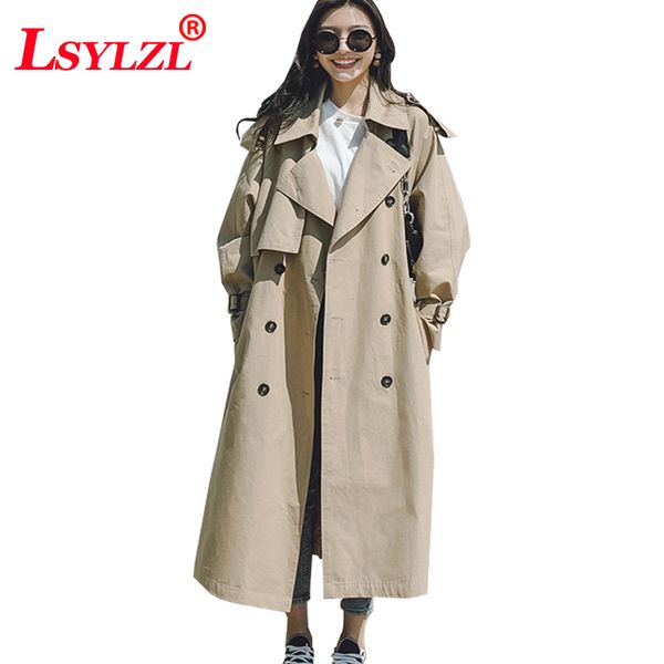 2018 slim women trench coat spring autumn long spring belt high waist solid color double-breasted loose turn-down collar b607, Tan;black
2018 slim women trench coat spring autumn long spring belt high waist solid color double-breasted loose turn-down collar b607, Tan;black
