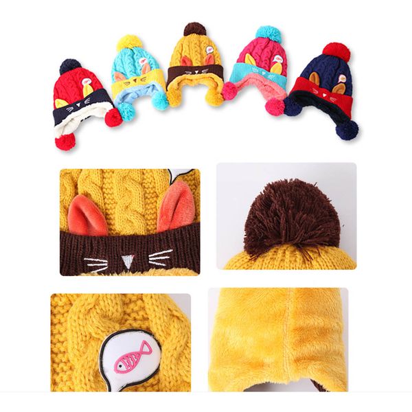 winter hat warm infant beanie cap crochet knitted hats with 3 pompons animal cat ear kids cute knit crochet ski cap newsboy caps, Blue;gray
winter hat warm infant beanie cap crochet knitted hats with 3 pompons animal cat ear kids cute knit crochet ski cap newsboy caps, Blue;gray