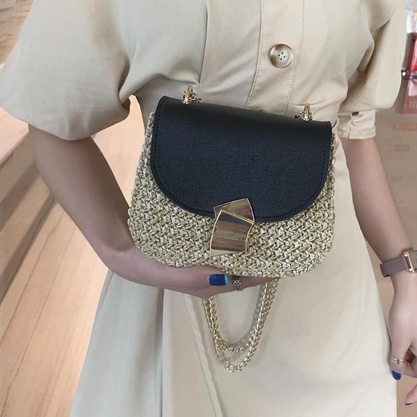 fashion straw small shoulder bags fan lock women chain flap pu leather splicing crossbody ladies travel knitting handbags
fashion straw small shoulder bags fan lock women chain flap pu leather splicing crossbody ladies travel knitting handbags