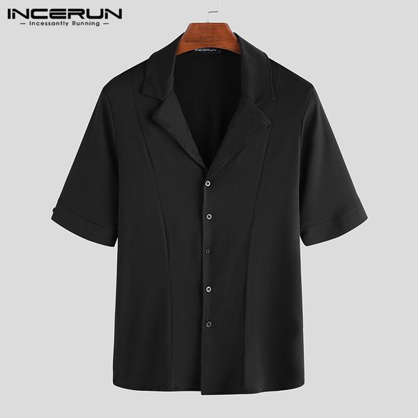incerun stylish men shirt solid color short sleeve slim turn-down collar clubwear party shirt men casual brand camisa 2019, White;black
incerun stylish men shirt solid color short sleeve slim turn-down collar clubwear party shirt men casual brand camisa 2019, White;black
