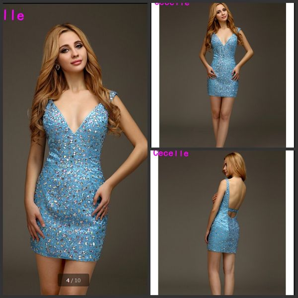 blue short mini cocktail dresses prom gowns beaded crystals open back deep v neck sparkly prom homecoming cocktail dresses custom made, Black
blue short mini cocktail dresses prom gowns beaded crystals open back deep v neck sparkly prom homecoming cocktail dresses custom made, Black