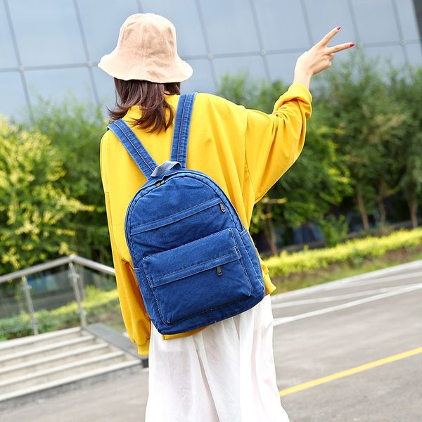 2020 new denim canvas women backpack simple casual school bags for teenagers girls small backpack female rucksack travel bag
2020 new denim canvas women backpack simple casual school bags for teenagers girls small backpack female rucksack travel bag