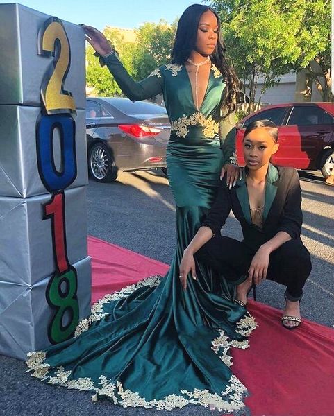appliques lace mermaid prom evening dresses hunter green deep v neck long sleeve 2019 classic design party gowns customized, Black
appliques lace mermaid prom evening dresses hunter green deep v neck long sleeve 2019 classic design party gowns customized, Black