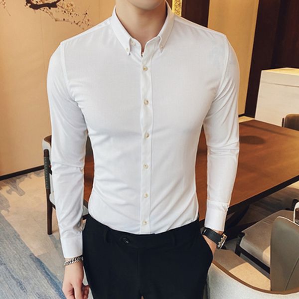 2020 new business shirt men's korean version of trendy dress casual men's wear-slim long-sleeved shirt, White;black
2020 new business shirt men's korean version of trendy dress casual men's wear-slim long-sleeved shirt, White;black