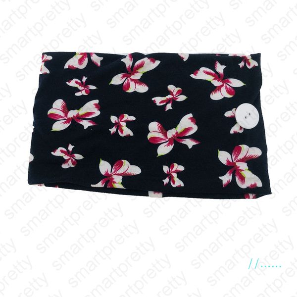 women elastic cloth printed anti ear headbands with mask adults sports yoga exercise button hair lace for girls gift accessories d41601, Slivery;white