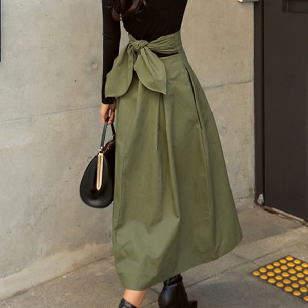 shintimes skirts womens korean fashion solid color big swing ladies skirt long skirt 2019 autumn wild high waist bow slim skirts cx200708, Black
shintimes skirts womens korean fashion solid color big swing ladies skirt long skirt 2019 autumn wild high waist bow slim skirts cx200708, Black