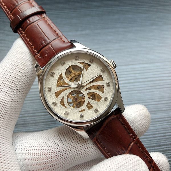 men watches automatic movement wristwatches men watches leather band waterproof casual stainless steel watches for men, Slivery;brown
men watches automatic movement wristwatches men watches leather band waterproof casual stainless steel watches for men, Slivery;brown