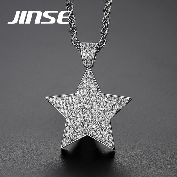 jinse iced zircon star pentagram pendant necklaces charm gold silver color copper micro pave cz men's hip hop jewelry
jinse iced zircon star pentagram pendant necklaces charm gold silver color copper micro pave cz men's hip hop jewelry