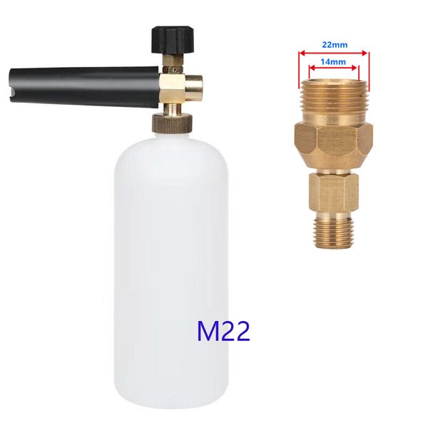 high pressure snow foam lance with m22 male thread adapter connection for kranzle m22*1.5
high pressure snow foam lance with m22 male thread adapter connection for kranzle m22*1.5