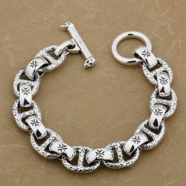 huge 925 sterling silver handmade chain mens biker rocker punk bracelet 8w006, Black
huge 925 sterling silver handmade chain mens biker rocker punk bracelet 8w006, Black