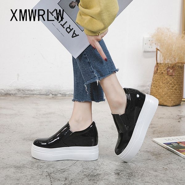 xmwrlw patent leather women flat platform shoes 2020 spring summer height increasing slip on women chunky sneakers casual shoes, Black
xmwrlw patent leather women flat platform shoes 2020 spring summer height increasing slip on women chunky sneakers casual shoes, Black