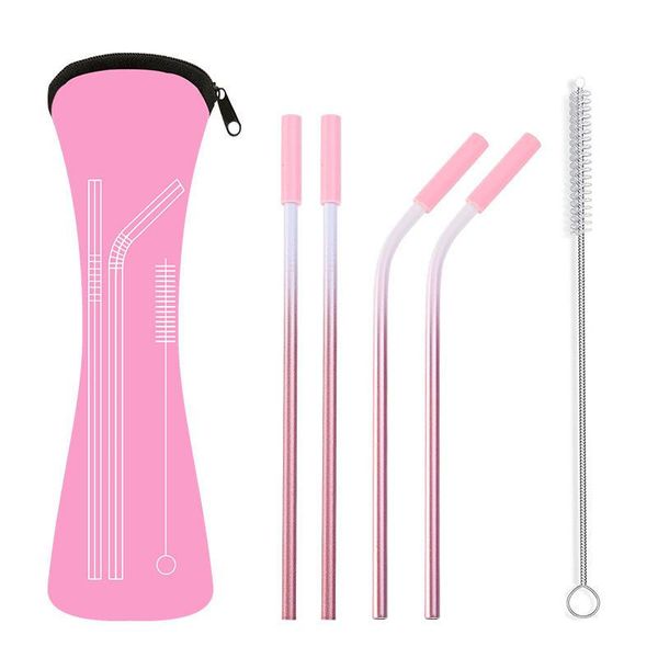 4pcs colorful reusable silicone tips cover stainless steel straight bent drinking straws with bag brush drop shipping
4pcs colorful reusable silicone tips cover stainless steel straight bent drinking straws with bag brush drop shipping