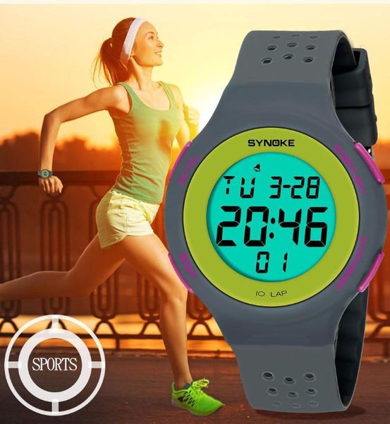 synoke multi-function 50m waterproof watch led digital porous breathable strap sports watches, Slivery;brown
synoke multi-function 50m waterproof watch led digital porous breathable strap sports watches, Slivery;brown