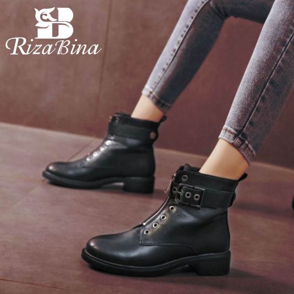rizabina 2020 women ankle boots winter fashion zipper metal buckle casual flats shoes women gothic black short boots size 35-40
rizabina 2020 women ankle boots winter fashion zipper metal buckle casual flats shoes women gothic black short boots size 35-40